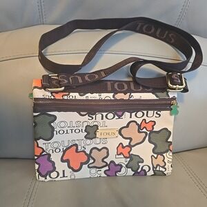 Tous Multicolor Bear‎ Print Brown White Crossbody Bag